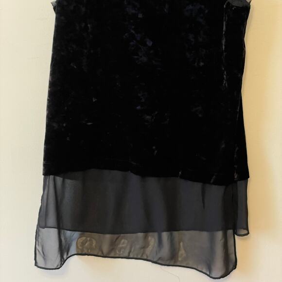 Simply Vera Vera Wang M tank top velvet sheer chiffon goth punk tunic black - Picture 7 of 7